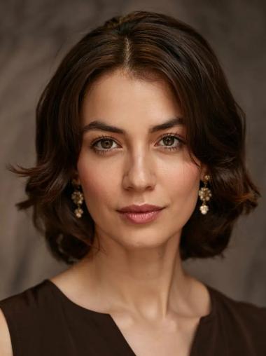 Hair Wigs Bobs Monofilament Chin Length 12" Layered Wigs