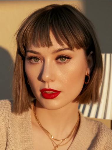 Lace Wigs Blunt Cut Bob Straight Remy Human Hair Wigs