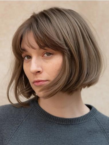 Bob Style Wigs Sale Monofilament Chin Length 10" With Bangs Wigs