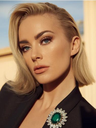 Medium Length Bob Wigs Remy Human Hair Layered Straight Wigs