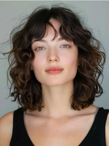 Human Hair Bob Wigs For Sale Curly 12" Shoulder Length Wigs