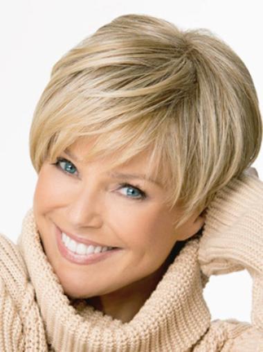 Capless Blonde Great Straight Short Wigs
