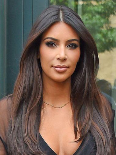 Lace Front Without Bangs Long Incredible Kim Kardashian New Hair Look