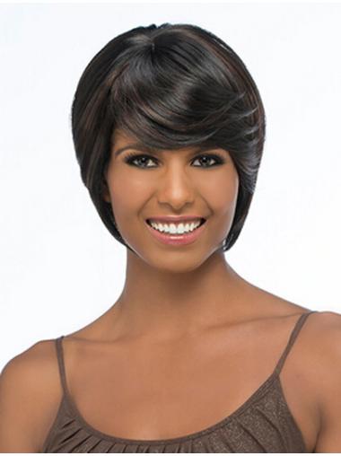 Sleek Synthetic 10 Inches Chin Length Synthetic Wigs