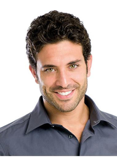 Wavy Cropped Synthetic Cheapest Men Wig Styles