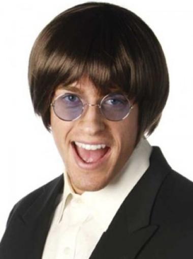 Capless Bobs Chin Length Modern Mens High Quality Wigs