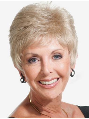 Perfect Straight Cropped Classic Synthetic Blonde Wig