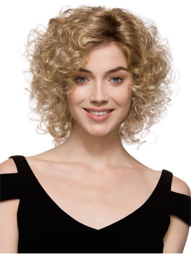 Brown Curly Synthetic Cheapest Quality Lace Wigs