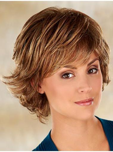 Chin Length Synthetic Popular Brown Medium Length Wigs Cheap