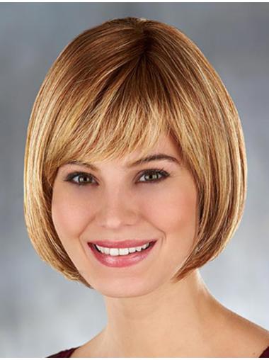 Chin Length Synthetic Beautiful Monofilament Wig Blonde