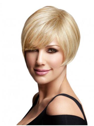 Straight Blonde High Quality Short Human Hair Bob Wigs