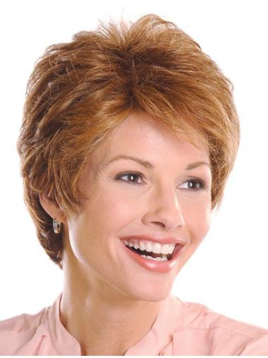 Monofilament Brown Short Synthetic Good Lace Wigs