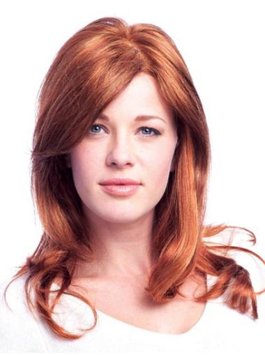 Wavy 20" Soft Auburn The Long Human Hair Wigs