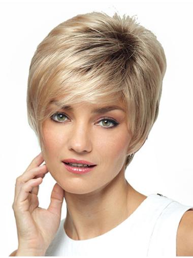 Capless Blonde Trendy Womens Short Wigs