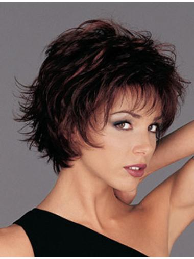 Chin Length Synthetic Incredible Auburn Medium Wavy Wig