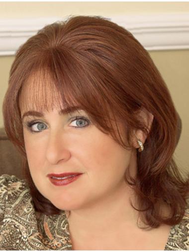 13 Inches Monofilament Layered Auburn Medium Wigs With Monofilament Parts