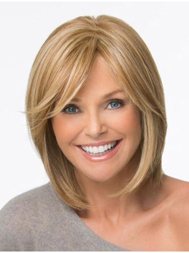 Blonde Straight Chin Length High Quality Monofilament Wigs