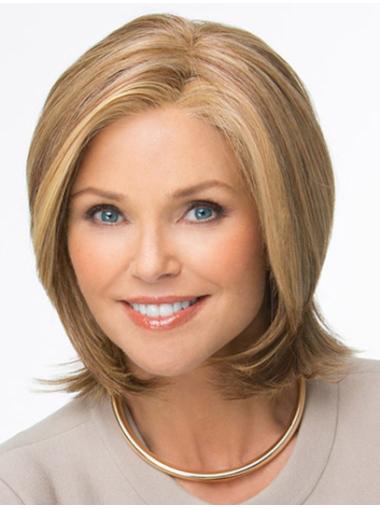 Chin Length Layered Brown Lace Front Medium Length Wigs Cheap