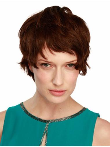 Discount Brown Boycuts Human Hair Short Style Wigs