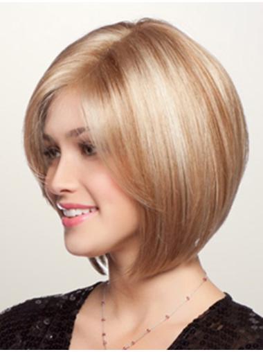 Soft 10 Inches Straight Bob Blonde Lace Front Synthetic Wig