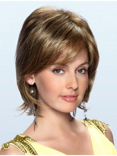 Chin Length Synthetic Great Brown Medium Length Wigs That Look Natural