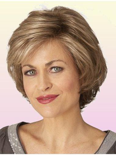 Wavy Chin Length Synthetic Brown Classic Affordable Lace Front Wigs