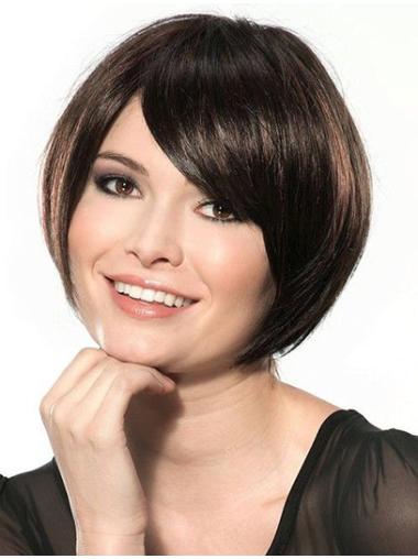 Incredible 10 Inches Straight Bob Black Synthetic Wigs Lace Front