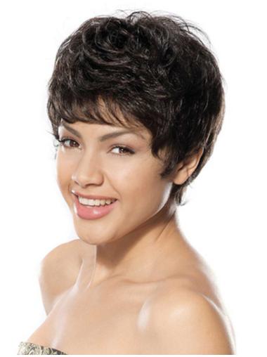 Boycuts Synthetic Wavy Short Wigs Fashionable