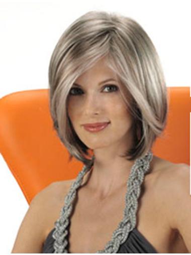 Top Chin Length Straight Layered Medium Length Wigs Cheap