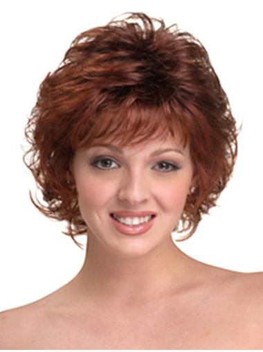 Great Chin Length Curly Layered Medium Length Synthetic Wig