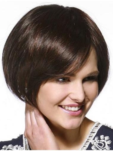 Brown Straight 8" No-Fuss Natural Wigs Online
