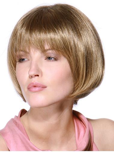 100% Hand-Tied Bobs Chin Length Ideal Wig Natural Hair