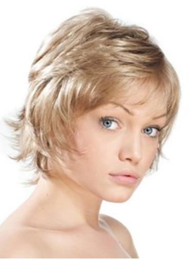 Straight Suitable Synthetic Monofilament Wigs Short