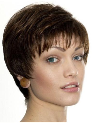 Natural 6 Inches Synthetic Straight Short Wigs Haircuts