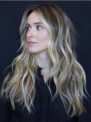 Real Long Hair Wigs Without Bangs 20" Lace Front Wigs