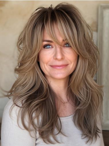 Wigs With Long Hair Brown Wavy 18" Layered Wigs