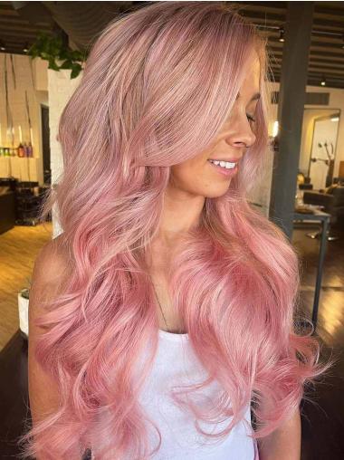 Long Length Wigs Lace Front 26" Wavy Without Bangs Wigs