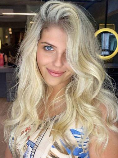 Long Wavy Wigs For Sale Lace Front Platinum Blonde Layered Wigs