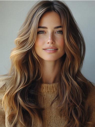 Long Hair Wigs That Look Real Without Bangs 20" Monofilament Wigs
