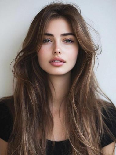 Long Haired Wigs 24" Monofilament Without Bangs Synthetic Wigs