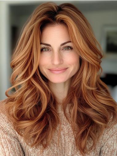 Womens Long Hair Wigs Lace Front 18" Layered Wavy Wigs