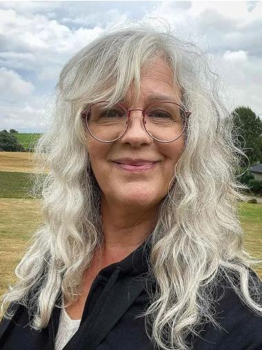 Long Blonde Wig With Bangs 18" Lace Front With Bangs Wigs