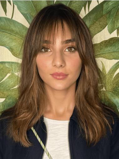 Long Human Wigs 16" Lace Front Wavy Blonde Wigs