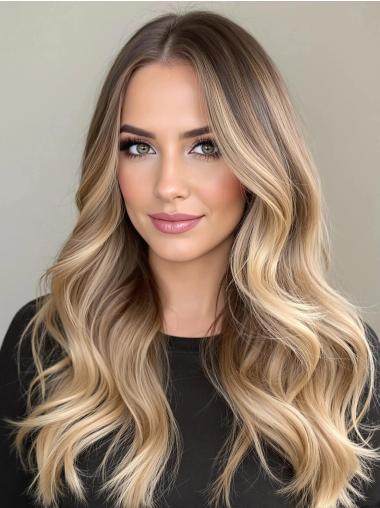 Human Hair Wigs Long Wavy Lace Front Layered Wigs