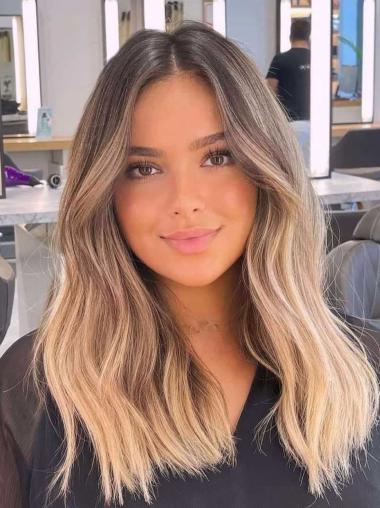 Wigs Blonde Long Lace Front 18" Layered Wavy Wigs