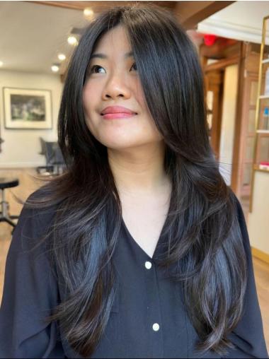 Long Hair Wig Human 22" Monofilament Layered Wigs