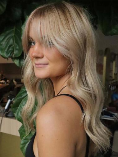 Long Layered Wigs 18" Blonde Synthetic Monofilament Wigs