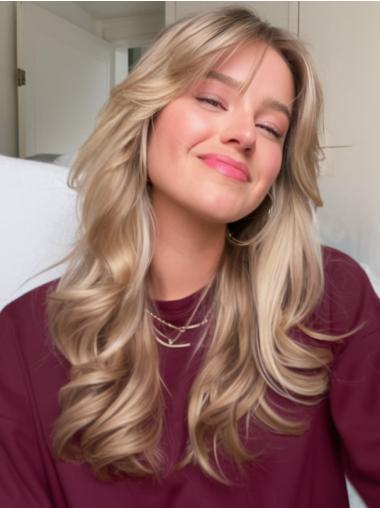 Long Wavy Wigs For Sale 20" Blonde Synthetic Monofilament Wigs
