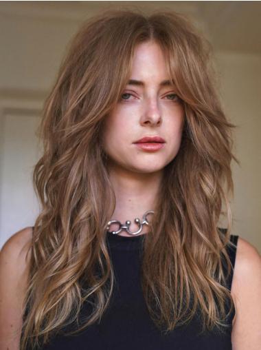 Long Blonde Hair Wigs Lace Front 18" Layered Wavy Wigs