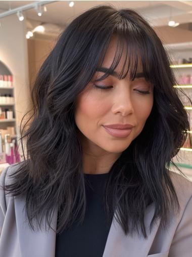 Long Black Wigs For Sale Wavy Monofilament 16" Wigs